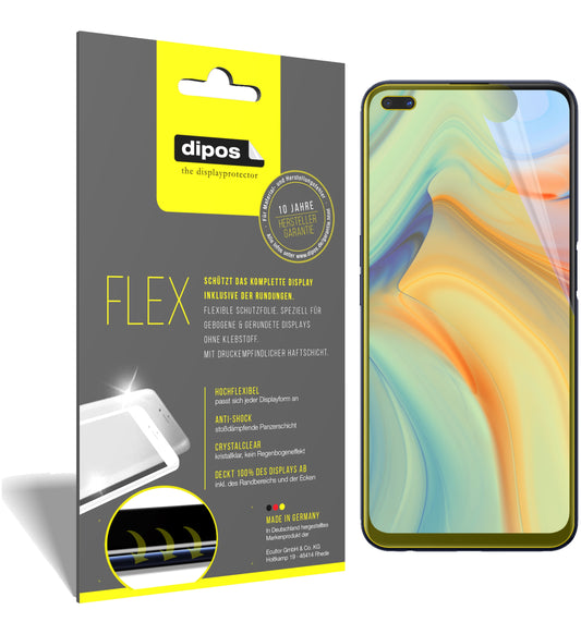 Klare Displayschutzfolie von dipos passend für Oppo Reno4 Z 5G, 100% Displayabdeckung und blasenfreie Montage