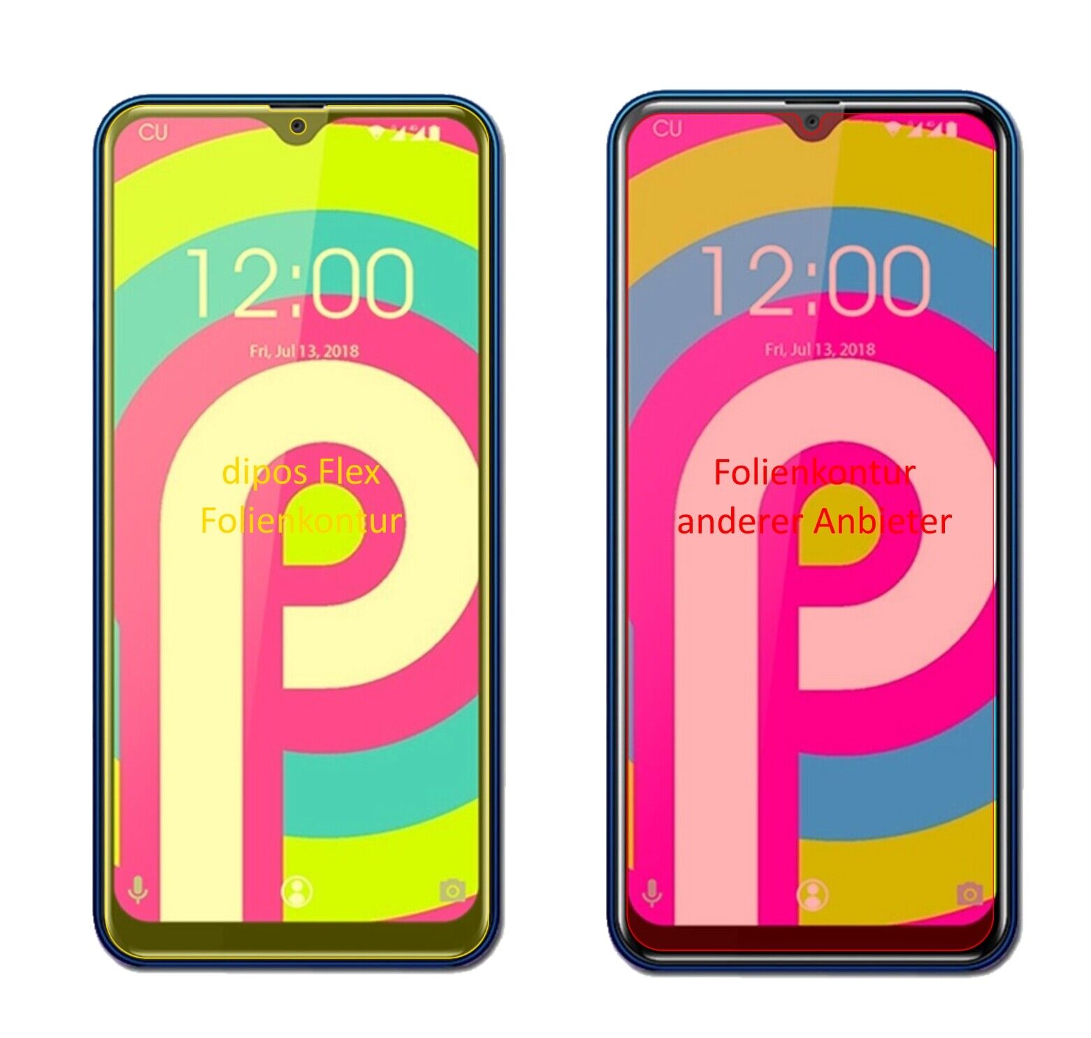 Klare Displayschutzfolie von dipos passend für Oukitel C 15 Pro, 100% Displayabdeckung und blasenfreie Montage