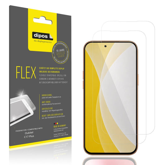 Klare Displayschutzfolie von dipos passend für Oukitel C17 Plus, 100% Displayabdeckung und blasenfreie Montage
