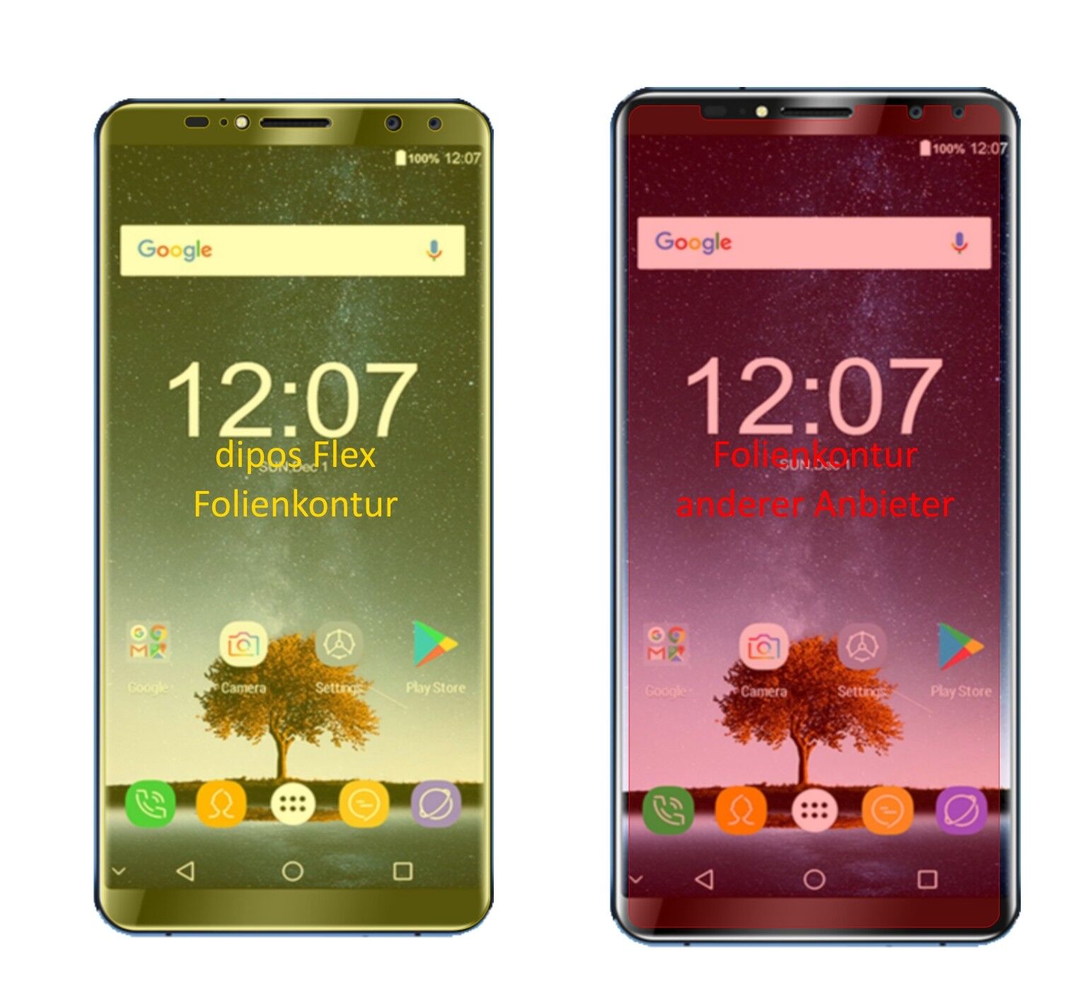 Klare Displayschutzfolie von dipos passend für Oukitel K6, 100% Displayabdeckung und blasenfreie Montage