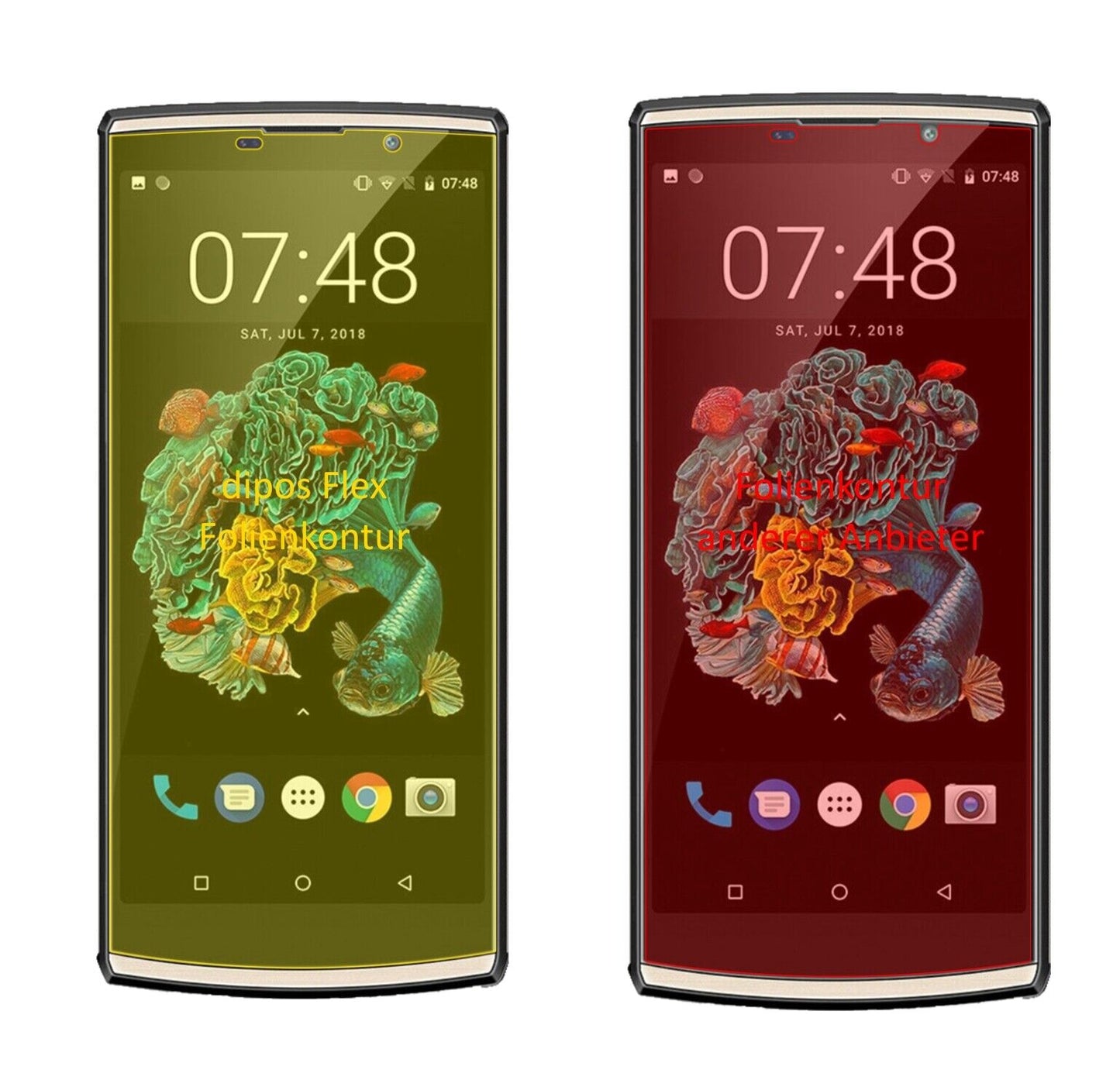 Klare Displayschutzfolie von dipos passend für Oukitel K7, 100% Displayabdeckung und blasenfreie Montage