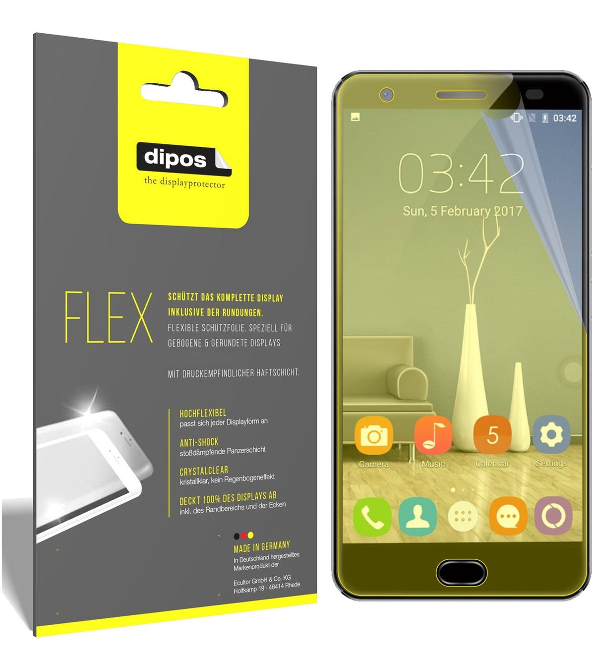 Klare Displayschutzfolie von dipos passend für Oukitel OK6000 Plus, 100% Displayabdeckung und blasenfreie Montage