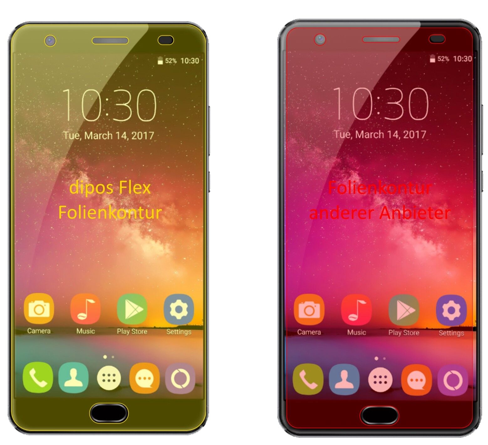 Klare Displayschutzfolie von dipos passend für Oukitel OK6000 Plus, 100% Displayabdeckung und blasenfreie Montage