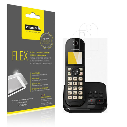 Klare Displayschutzfolie von dipos passend für Panasonic KX-TGC460, 100% Displayabdeckung und blasenfreie Montage