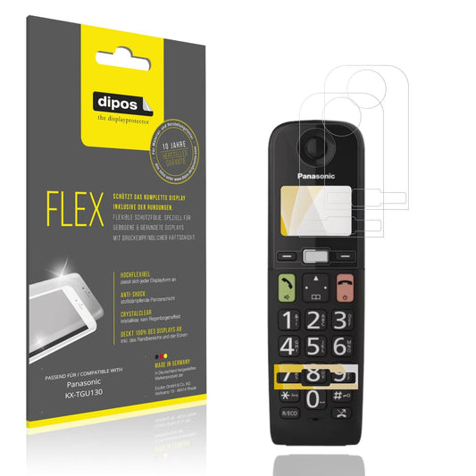 Klare Displayschutzfolie von dipos passend für Panasonic KX-TGU130, 100% Displayabdeckung und blasenfreie Montage
