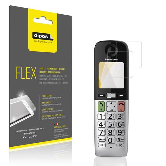 Klare Displayschutzfolie von dipos passend für Panasonic KX-TGU432, 100% Displayabdeckung und blasenfreie Montage