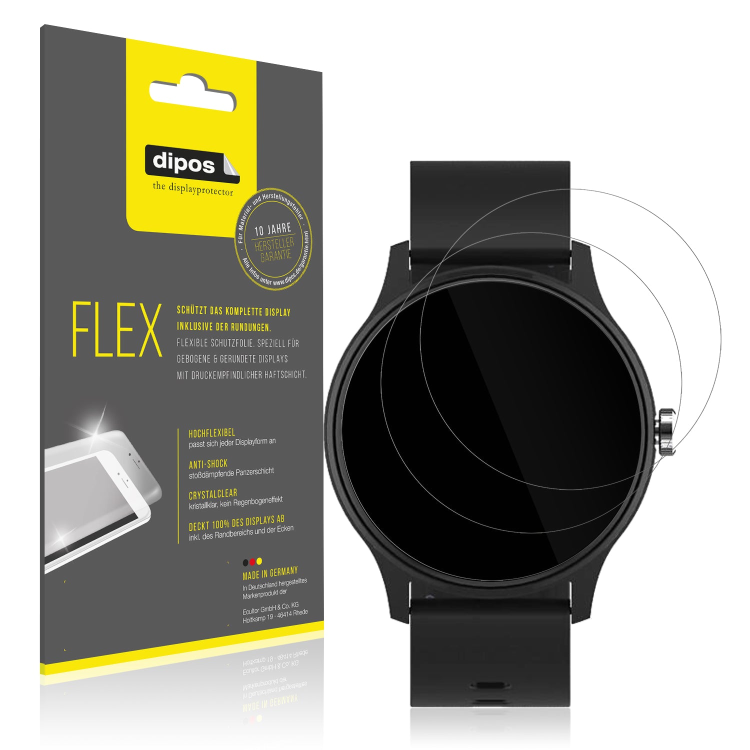 Klare Displayschutzfolie von dipos passend für Peaq PSW 100, 100% Displayabdeckung und blasenfreie Montage