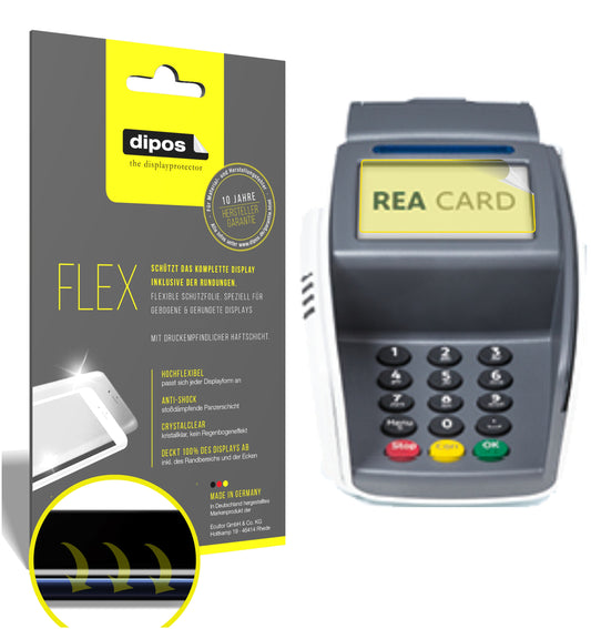 Klare Displayschutzfolie von dipos passend für REA CARD T7 pro, 100% Displayabdeckung und blasenfreie Montage