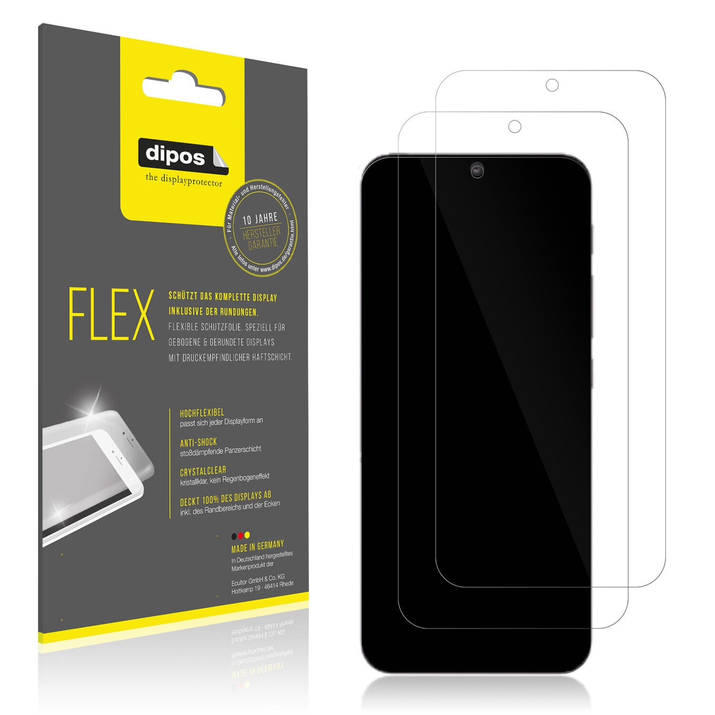 Klare Displayschutzfolie von dipos passend für Realme 10 Pro, 100% Displayabdeckung und blasenfreie Montage