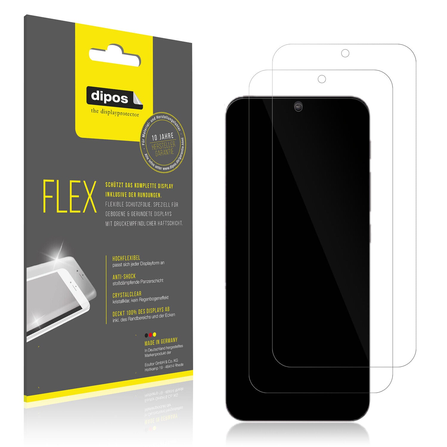 Klare Displayschutzfolie von dipos passend für Realme 10 Pro, 100% Displayabdeckung und blasenfreie Montage