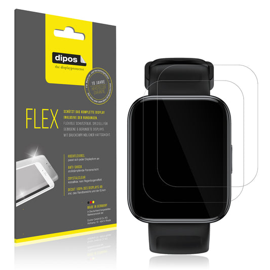 Klare Displayschutzfolie von dipos passend für Realme Watch 3, 100% Displayabdeckung und blasenfreie Montage