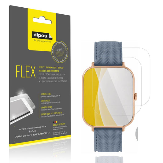 Klare Displayschutzfolie von dipos passend für Reflex Active Venture 400 S AMOLED, 100% Displayabdeckung und blasenfreie Montage