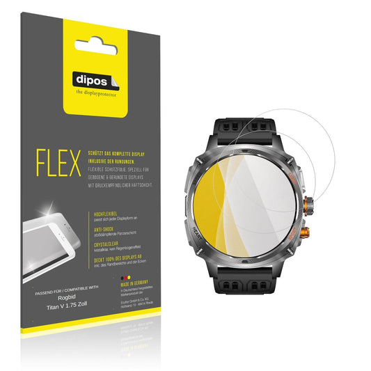 Klare Displayschutzfolie von dipos passend für Rogbid Titan V 1.75 Zoll, 100% Displayabdeckung und blasenfreie Montage