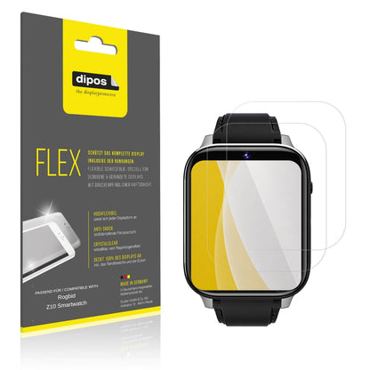 Klare Displayschutzfolie von dipos passend für Rogbid Z10 Smartwatch, 100% Displayabdeckung und blasenfreie Montage