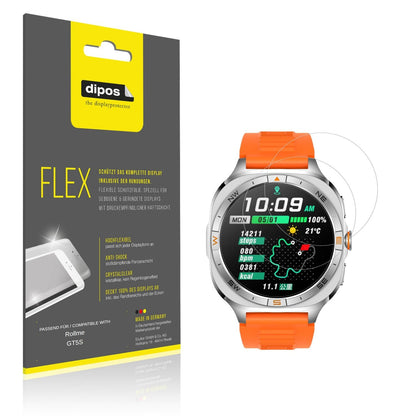 Klare Displayschutzfolie von dipos passend für Rollme GT5S, 100% Displayabdeckung und blasenfreie Montage