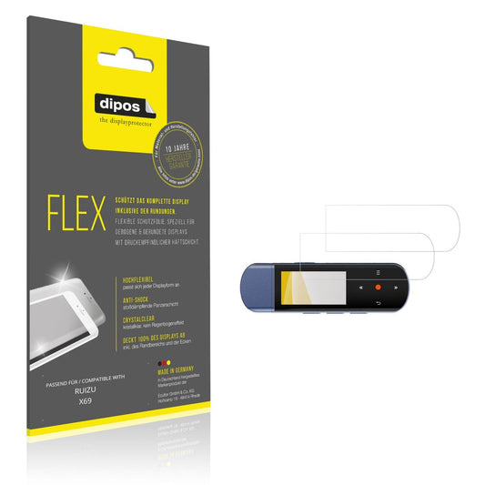 Klare Displayschutzfolie von dipos passend für RUIZU X69, 100% Displayabdeckung und blasenfreie Montage