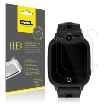 Klare Displayschutzfolie von dipos passend für Ruopoem 4G Kinder Smartwatch, 100% Displayabdeckung und blasenfreie Montage