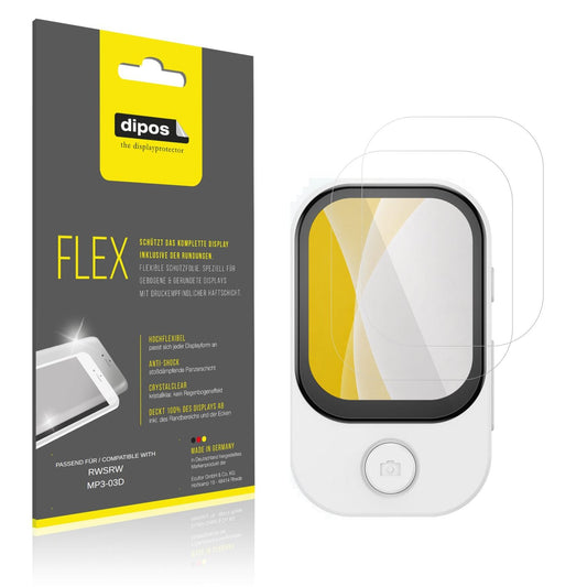 Klare Displayschutzfolie von dipos passend für RWSRW MP3-03D, 100% Displayabdeckung und blasenfreie Montage