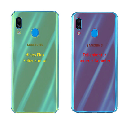 Klare Displayschutzfolie von dipos passend für Samsung Galaxy A30 Rückseite, 100% Displayabdeckung und blasenfreie Montage