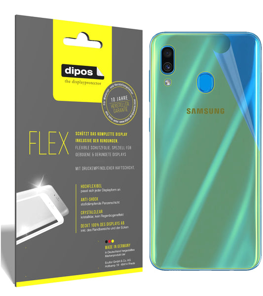 Klare Displayschutzfolie von dipos passend für Samsung Galaxy A30s Rückseite, 100% Displayabdeckung und blasenfreie Montage