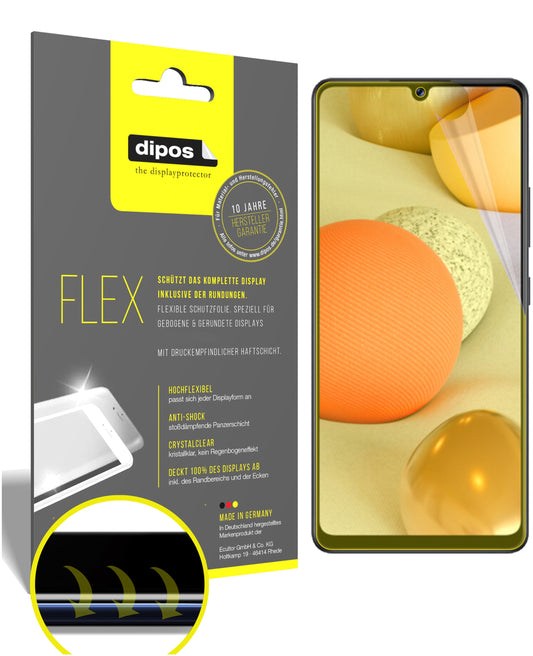 Klare Displayschutzfolie von dipos passend für Samsung Galaxy A42 5G, 100% Displayabdeckung und blasenfreie Montage
