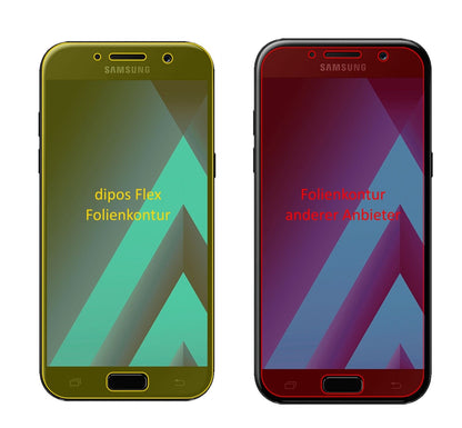 Klare Displayschutzfolie von dipos passend für Samsung Galaxy A5 (2017), 100% Displayabdeckung und blasenfreie Montage