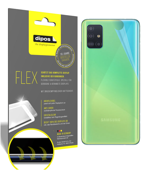 Klare Displayschutzfolie von dipos passend für Samsung Galaxy A51 5G Rückseite, 100% Displayabdeckung und blasenfreie Montage