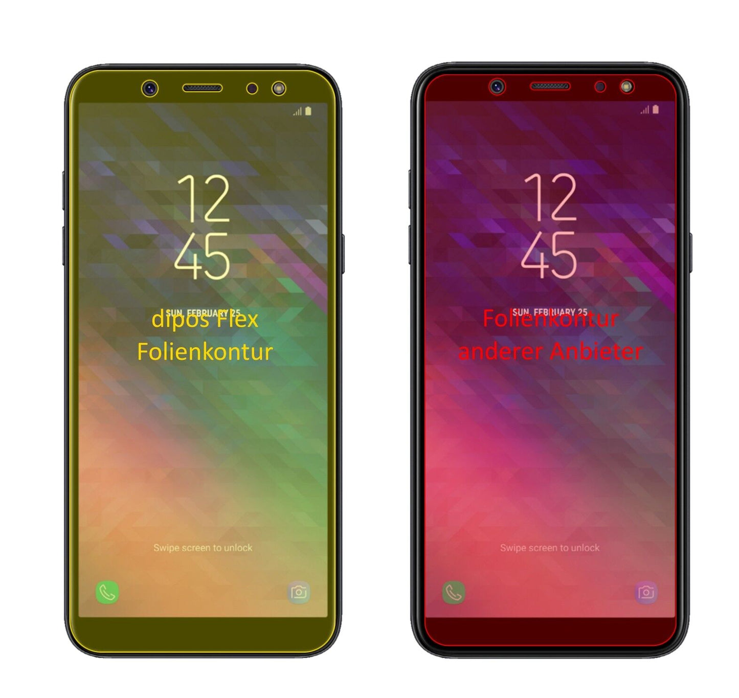 Klare Displayschutzfolie von dipos passend für Samsung Galaxy A6 (2018), 100% Displayabdeckung und blasenfreie Montage