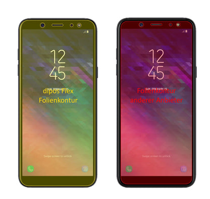 Klare Displayschutzfolie von dipos passend für Samsung Galaxy A6 (2018), 100% Displayabdeckung und blasenfreie Montage