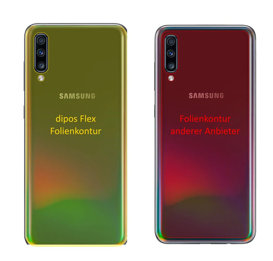 Klare Displayschutzfolie von dipos passend für Samsung Galaxy A70 Rückseite, 100% Displayabdeckung und blasenfreie Montage