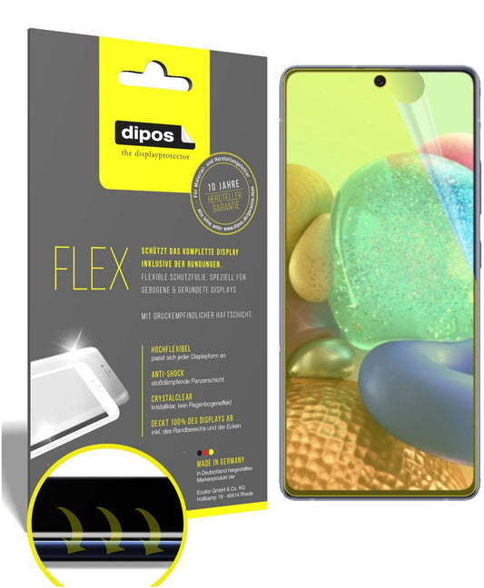 Klare Displayschutzfolie von dipos passend für Samsung Galaxy A71 5G, 100% Displayabdeckung und blasenfreie Montage