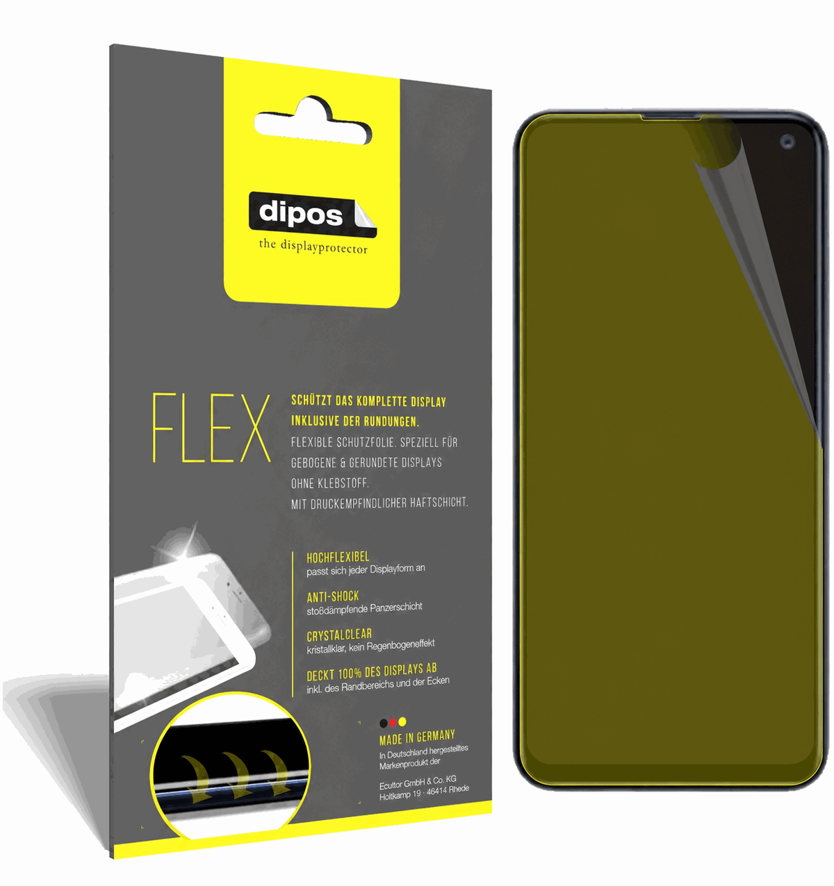 Klare Displayschutzfolie von dipos passend für Samsung Galaxy F52 5G, 100% Displayabdeckung und blasenfreie Montage