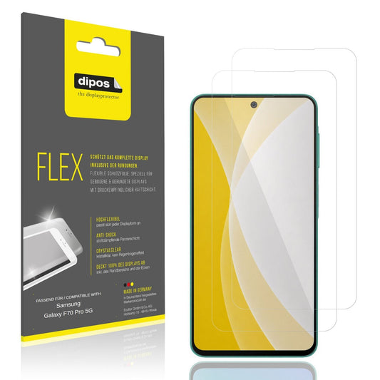 Klare Displayschutzfolie von dipos passend für Samsung Galaxy F70 Pro 5G, 100% Displayabdeckung und blasenfreie Montage
