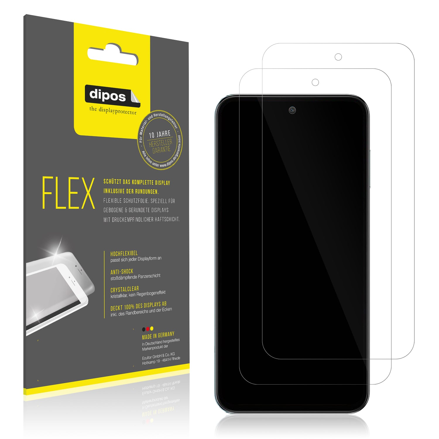 Klare Displayschutzfolie von dipos passend für Samsung Galaxy M35 5G, 100% Displayabdeckung und blasenfreie Montage