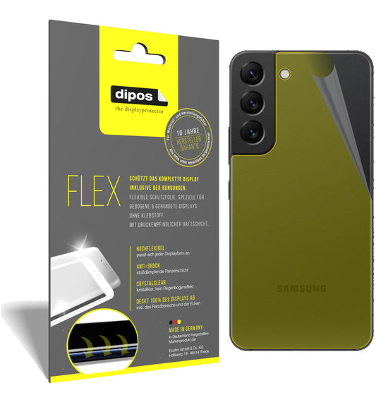 Klare Displayschutzfolie von dipos passend für Samsung Galaxy S22 Rückseite, 100% Displayabdeckung und blasenfreie Montage