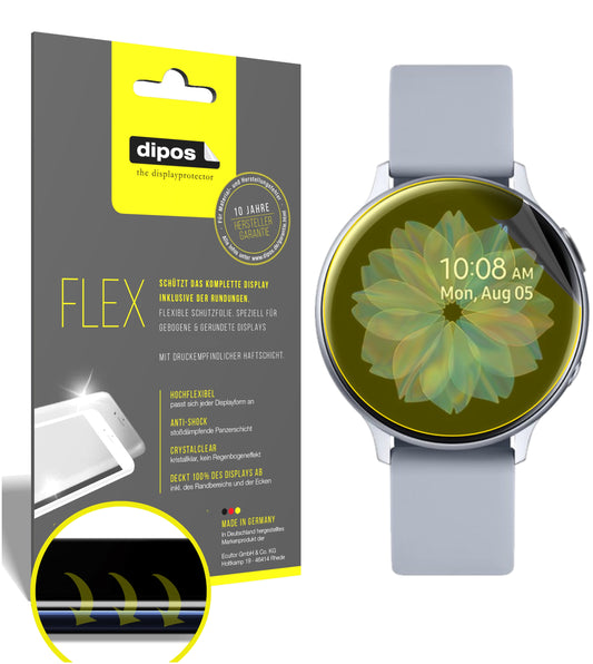Klare Displayschutzfolie von dipos passend für Samsung Galaxy Watch Active 2 44mm, 100% Displayabdeckung und blasenfreie Montage