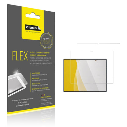 Klare Displayschutzfolie von dipos passend für Samsung Galaxy Z Fold8 Innenseite, 100% Displayabdeckung und blasenfreie Montage