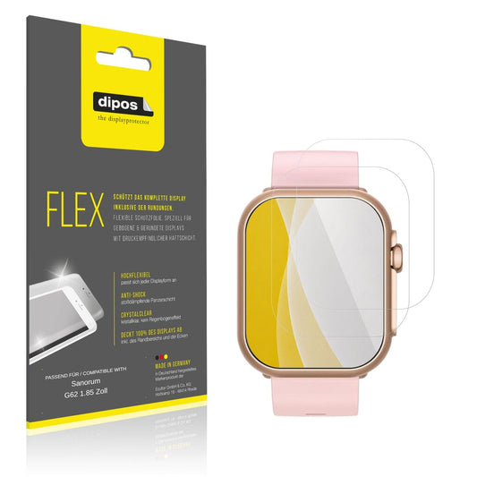 Klare Displayschutzfolie von dipos passend für Sanorum G62 1.85 Zoll, 100% Displayabdeckung und blasenfreie Montage