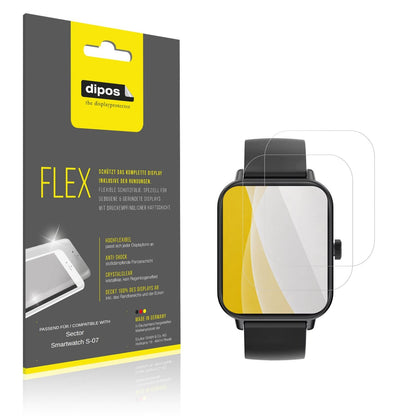 Klare Displayschutzfolie von dipos passend für Sector Smartwatch S-07, 100% Displayabdeckung und blasenfreie Montage