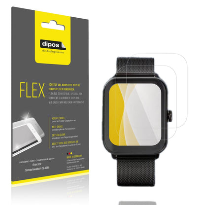 Klare Displayschutzfolie von dipos passend f�r Sector Smartwatch S-08, 100% Displayabdeckung und blasenfreie Montage