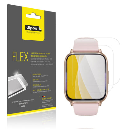 Klare Displayschutzfolie von dipos passend für SLOKSFil G91, 100% Displayabdeckung und blasenfreie Montage