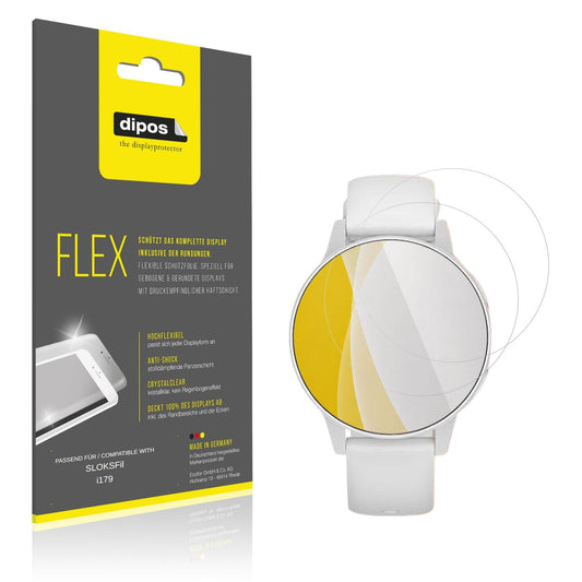 Klare Displayschutzfolie von dipos passend für SLOKSFil i179, 100% Displayabdeckung und blasenfreie Montage
