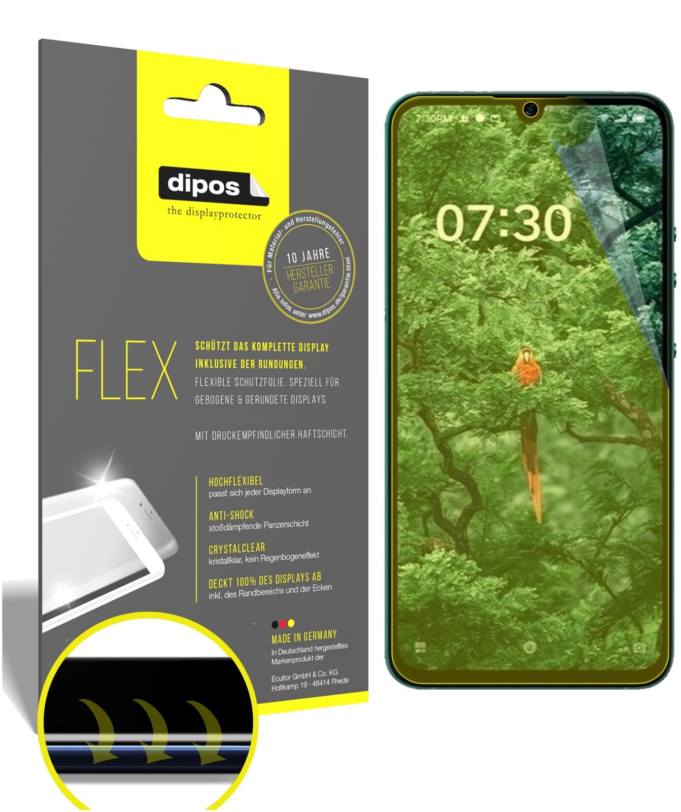 Klare Displayschutzfolie von dipos passend für Smartisan Nut Pro 3, 100% Displayabdeckung und blasenfreie Montage