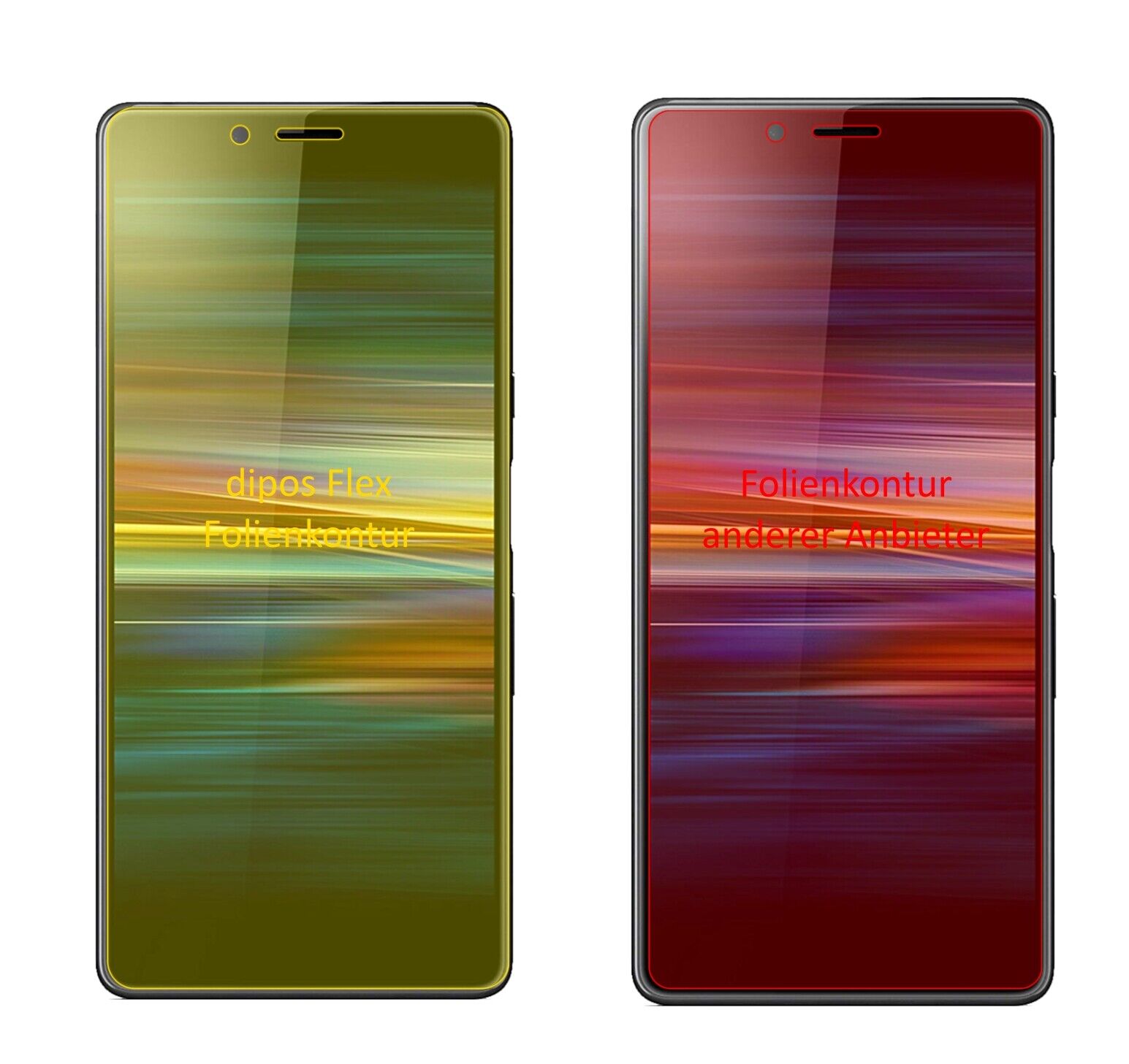 Klare Displayschutzfolie von dipos passend für Sony Xperia L3, 100% Displayabdeckung und blasenfreie Montage