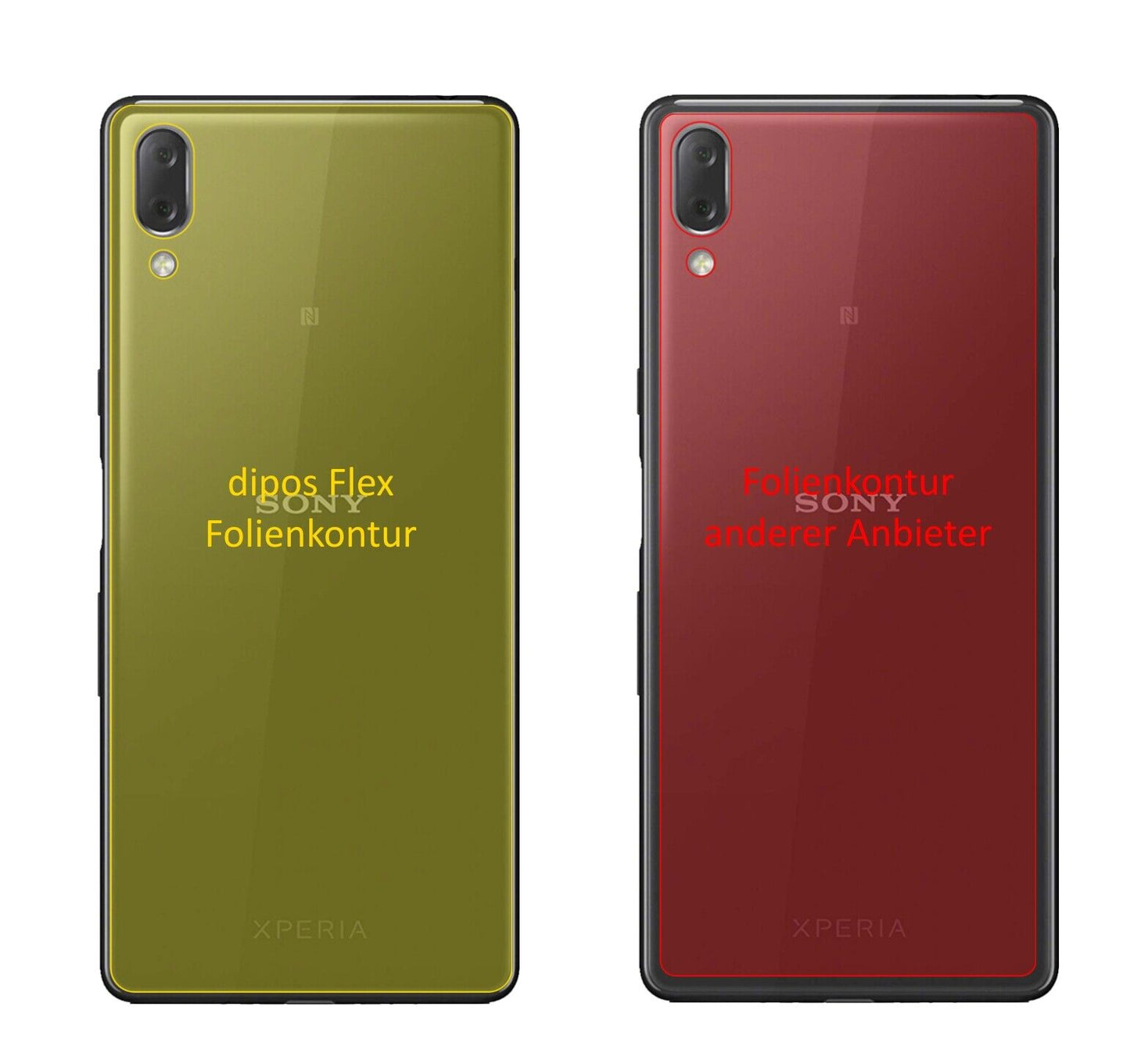 Klare Displayschutzfolie von dipos passend für Sony Xperia L3 Rückseite, 100% Displayabdeckung und blasenfreie Montage