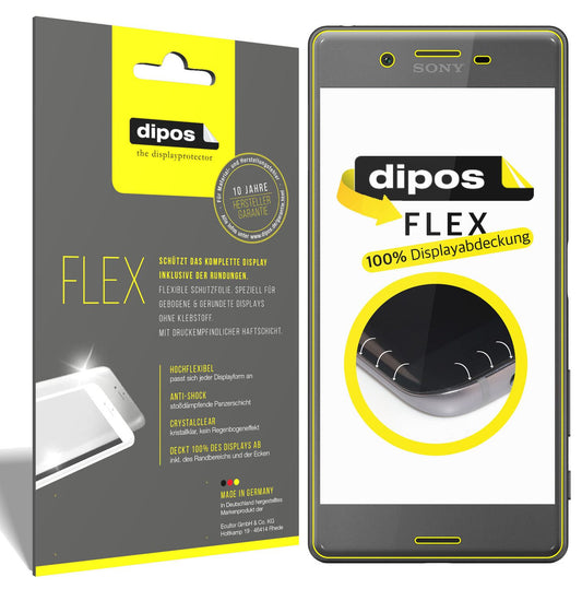Klare Displayschutzfolie von dipos passend für Sony Xperia X, 100% Displayabdeckung und blasenfreie Montage