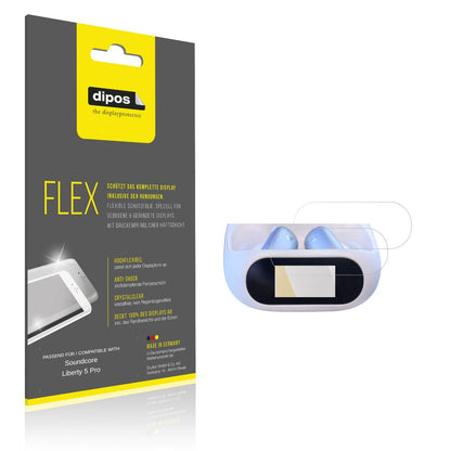 Klare Displayschutzfolie von dipos passend für Soundcore Liberty 5 Pro, 100% Displayabdeckung und blasenfreie Montage