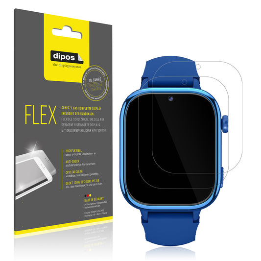 Klare Displayschutzfolie von dipos passend für Swgota 4G Smartwatch, 100% Displayabdeckung und blasenfreie Montage
