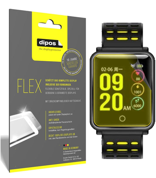 Klare Displayschutzfolie von dipos passend für TagoBee TB06 Smartwatch, 100% Displayabdeckung und blasenfreie Montage