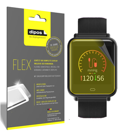 Klare Displayschutzfolie von dipos passend für TagoBee TB08 Smartwatch, 100% Displayabdeckung und blasenfreie Montage